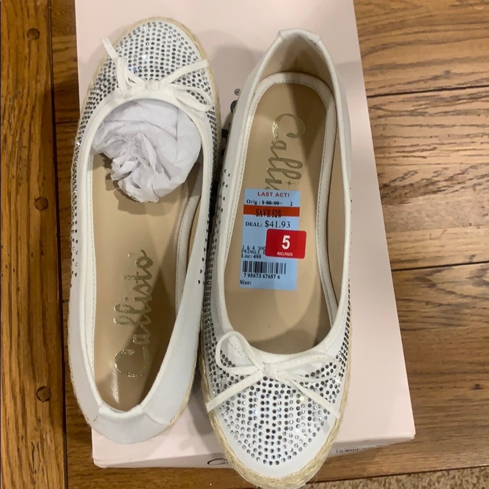 White/Silver casual shoes with jute